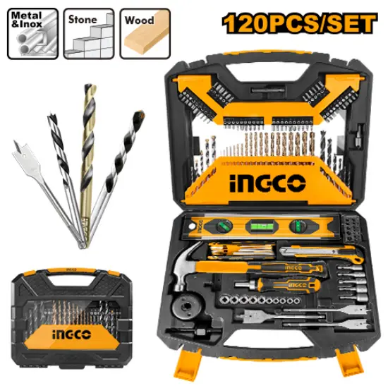 [HKTAC011201] 120 Pcs طقم ريش مع عدة يدوية