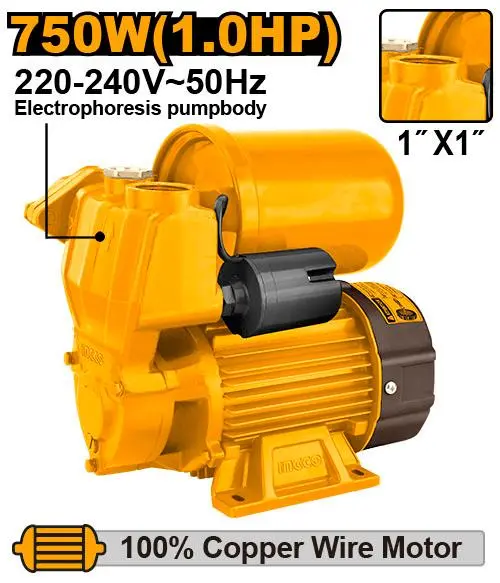 [VPA7508] 1" 1HP 750W مضخة ضغط مياه تلقائي