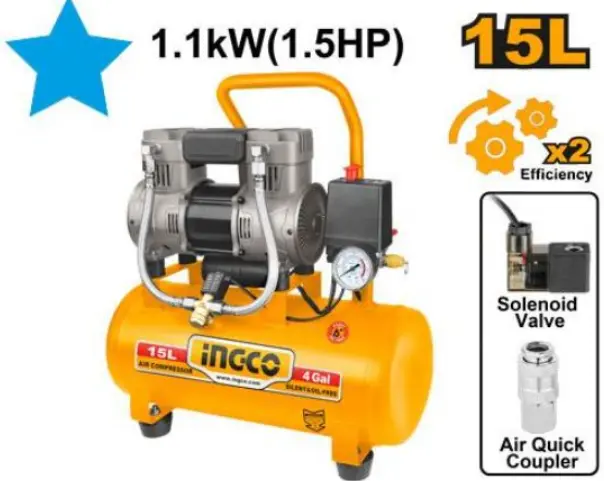 [ACS111152] 1100W (1.5HP) 15L كومبرسور هواء كاتم