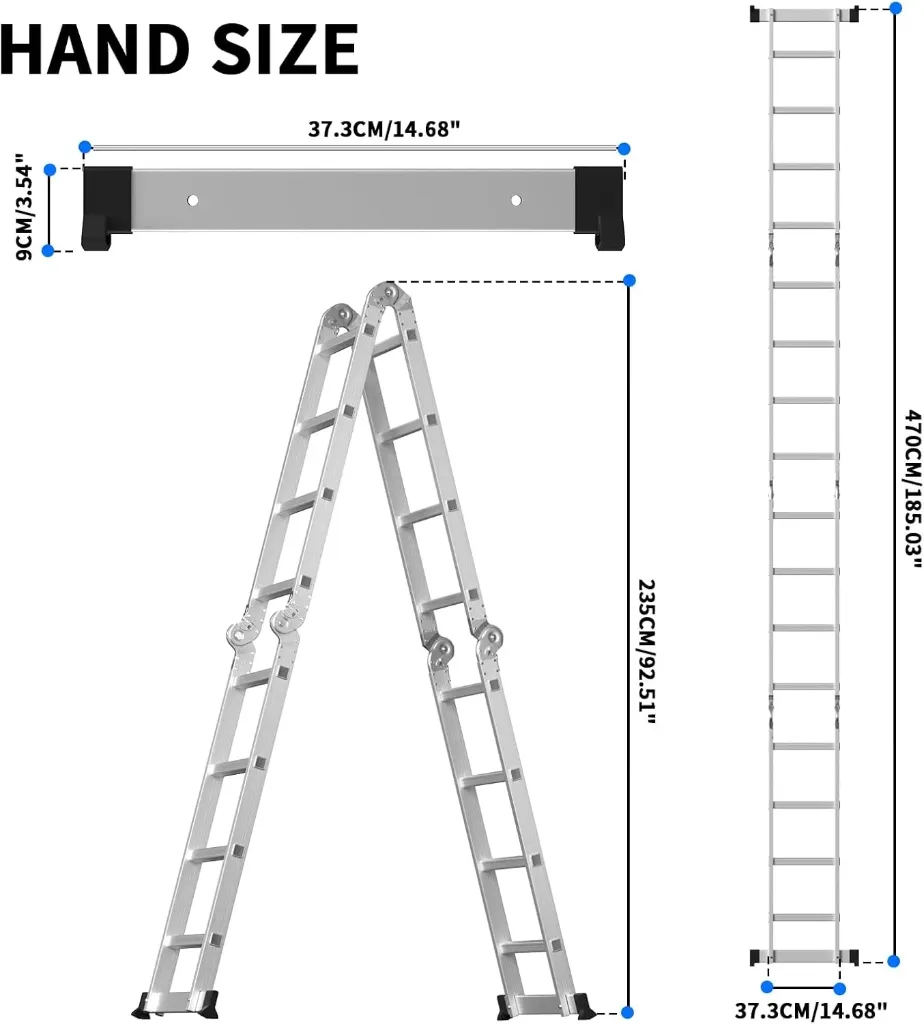 [002495] Ladders 150Kg 4x4 steps 4.7m سلم صناعي Price 150$