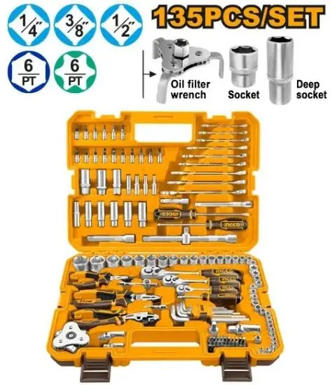 [HKTHP21351] Tools Set 135Pcs (1/4" 3/8" 1/2")