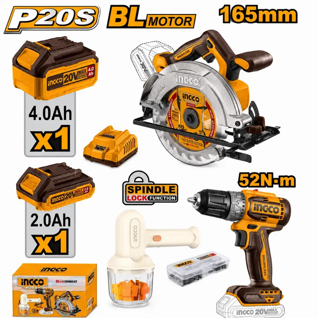 [COSLI240583] 20V 2Batt+Char hand mixer+مجموعة مقدح + منشار صدر