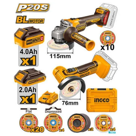 [COSLI23120215] 20V 40Disc free 2Batt 4Ah & 2Ah +box طقم صواريخ بطارية