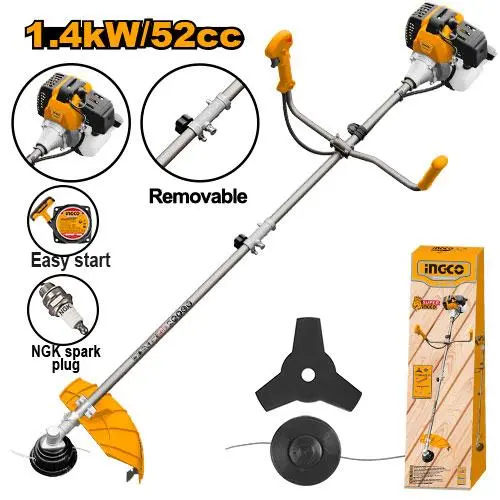 [GBC5524421] 1.4KW 2.2HP 52cc حشاشة كتف على البنزين خيط و فراشة