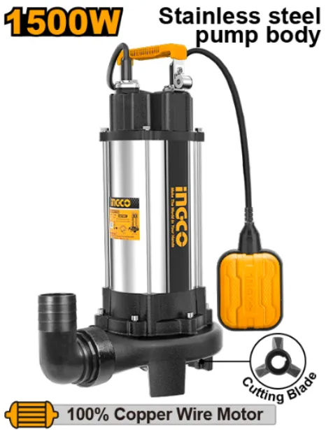 [SPDB15008] 1500W 2HP مضخة مياه غاطسة للصرف الصحي فرامة