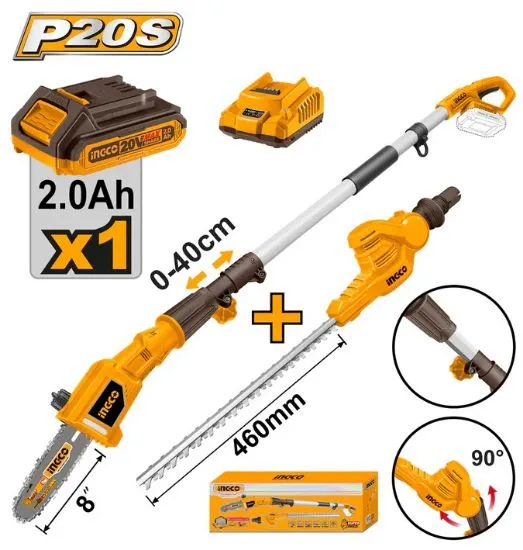 [CPTS201681] 20V 8" 1 batt 2Ah + charger منشار شجر تلسكوبيك