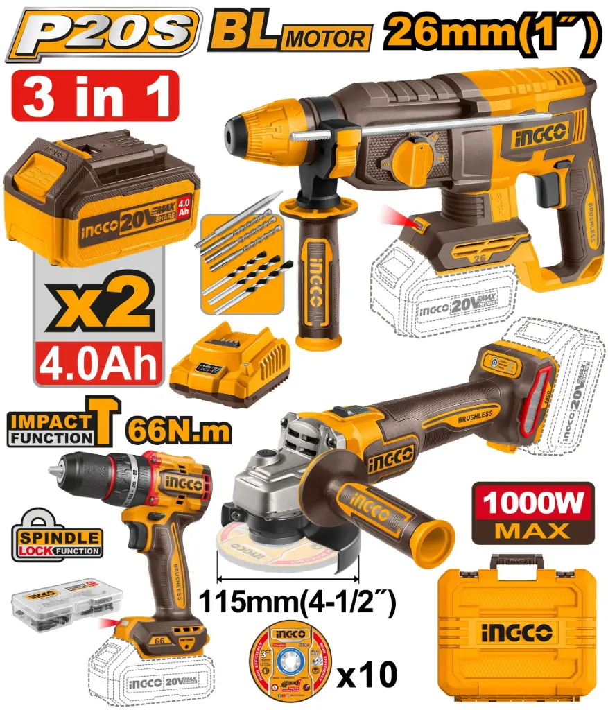 [COSLI241198] 3Pcs 20V 2Batt 4A 26mm SDS صاروخ+مقدح بطارية رجراج +ديسكات+مقدح Price 205.35$