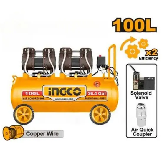 [ACS2241001] 100L 2x1200w (3.2HP) كومبرسور هواء كاتم