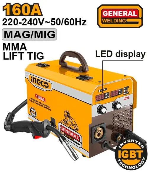 [ING-MGT1601] 160A MAG/MIG/MMA/TIG مكنة لحام انفرتر