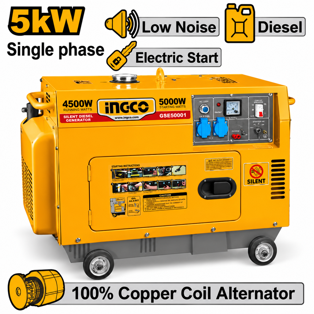 [GSE50001] Diesel 5000 W مولد كهرباء كاتم Price 1,470.20$