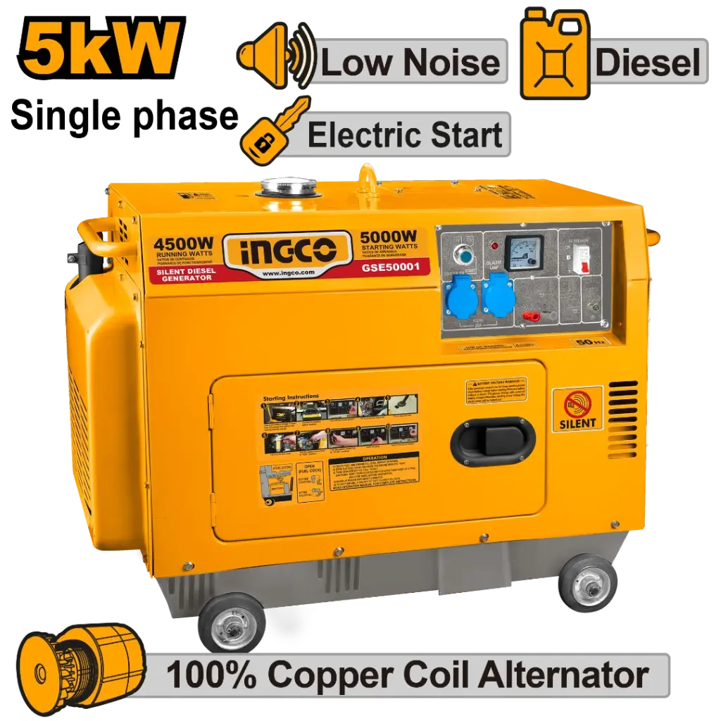 [GSE50001] Diesel 5000 W مولد كهرباء كاتم Price 1,470.20$