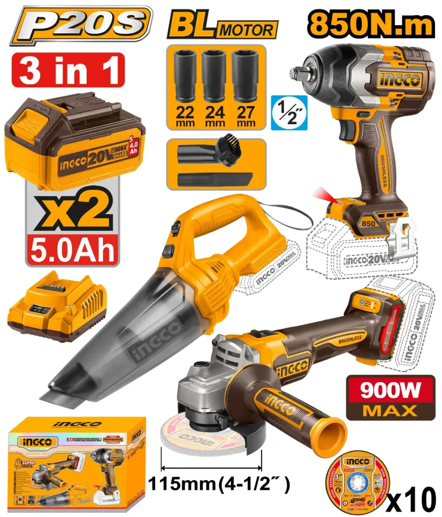 [COSLI240789] 20V 850n.m صاروخ + مكنسة + فرد شد عزق