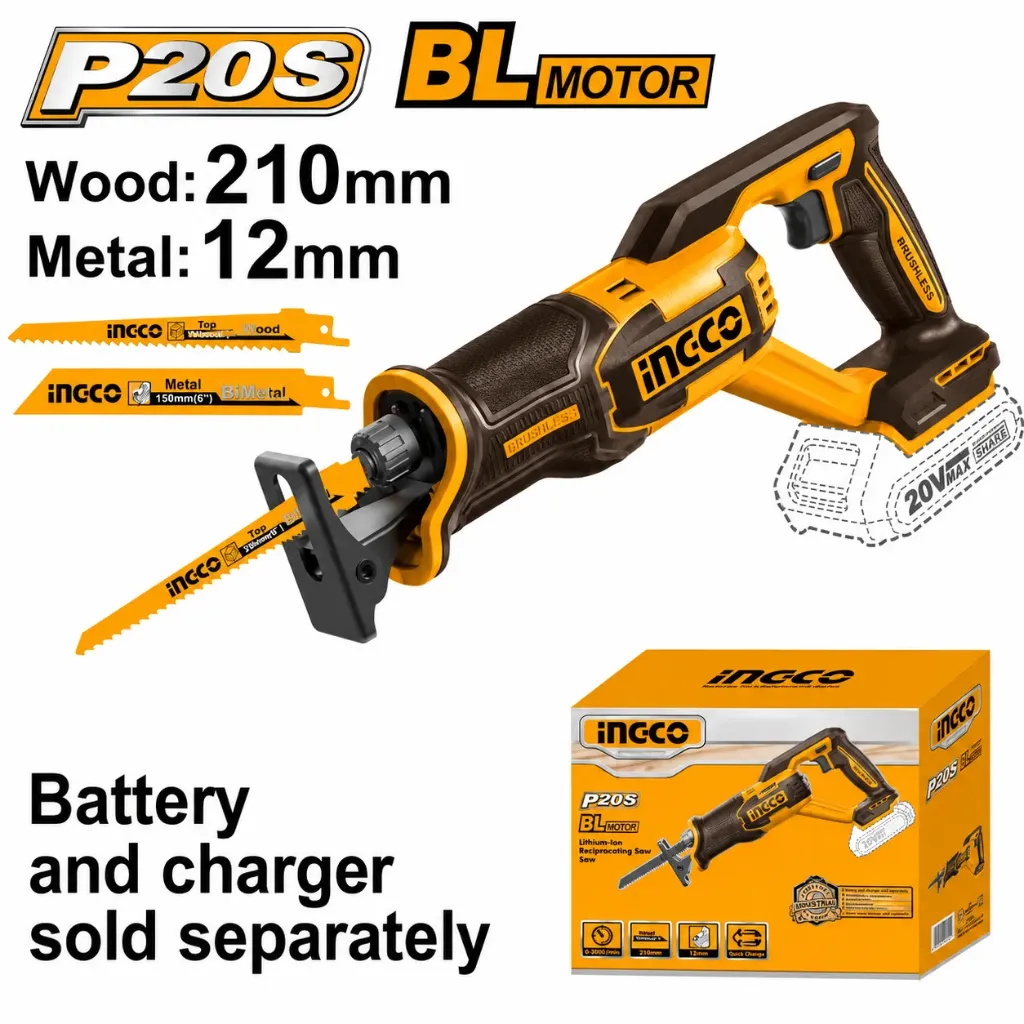 [CRSLI2108] 20V Metal:12mm - Wood:210mm BL منشار ترددي
