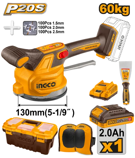 [CTVLI20015] 20V 1Batt 2Ah+Char +Box 13" 60Kg 12-speed رجراج بلاط