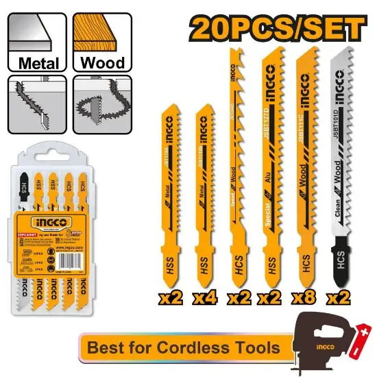 [JSBT2001] 20Pcs طقم نسلات خراقة خشب وحديد والمنيوم