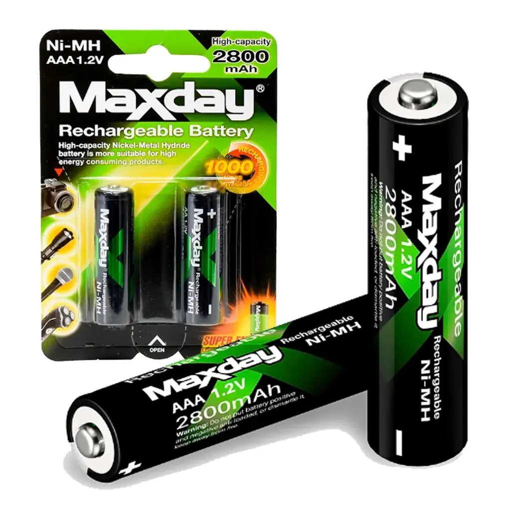 [15100-2003] Maxday Rechargeable Batteries 2800 mAh AAA 2pcs