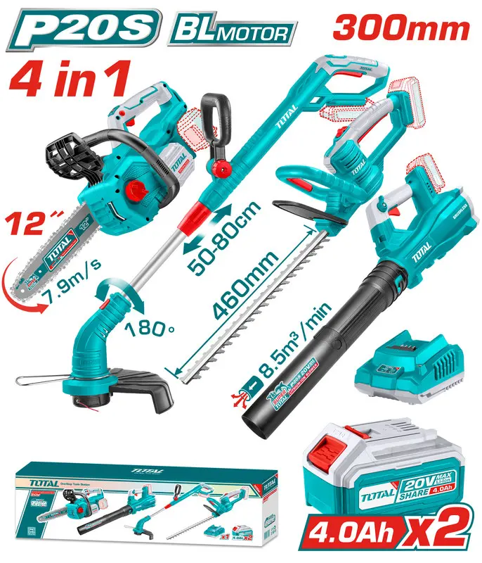 [TOSLI250496] 20V 2Batt 4pcs مجموعة عدة زراعية Price 270$