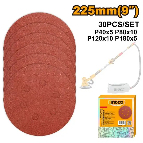 [AKRS225030] 30Pcs/set 225mm (9") ورق حف مبروم مشكل احمر Price 12$