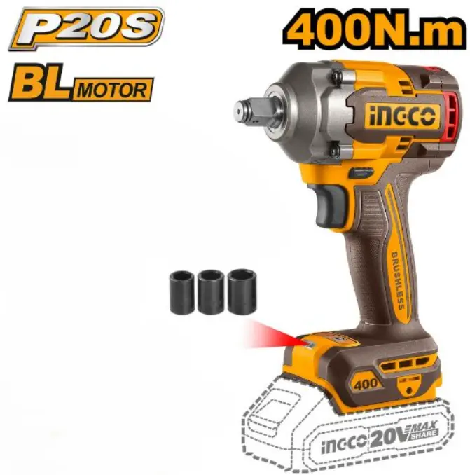[CIWLI2040-F] 20V BL 400n.m 1/2" فرد شد عزق بطارية فدار Price 55$