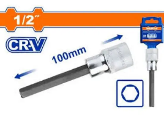 [WSC5207] 1/2" (12x100)mm طربوش راس مسدس طويل
