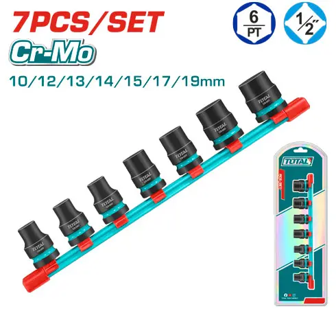 [THKISD12073]  7 Pcs 1/2"DR. Impact socket set