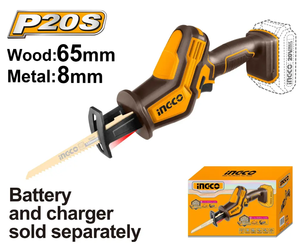 [CRSLI6508] 20V Metal: 8mm - Wood: 65mm منشار ترددي بطارية
