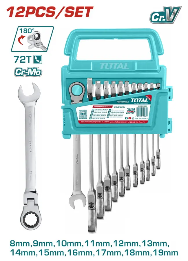 [THT102RK5126] 12pcs 180 Degree طقم شق مسنن طقطاق بيطوي