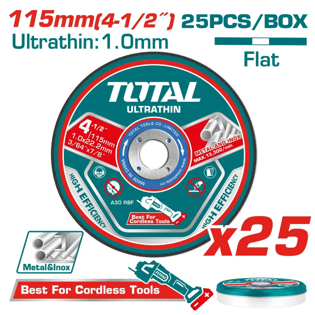 [TAC11011525] 25pcs 115mm ديسك قص حديد رفيع