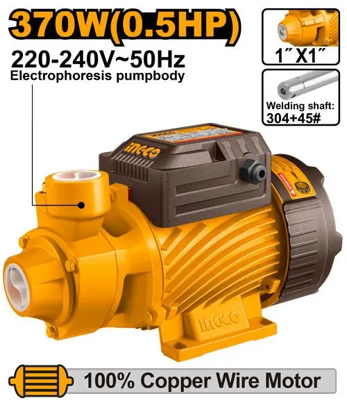 [VPM37068] 0.5HP 370W 1" مضخة مياه ملف تحاس اكس ستانلس