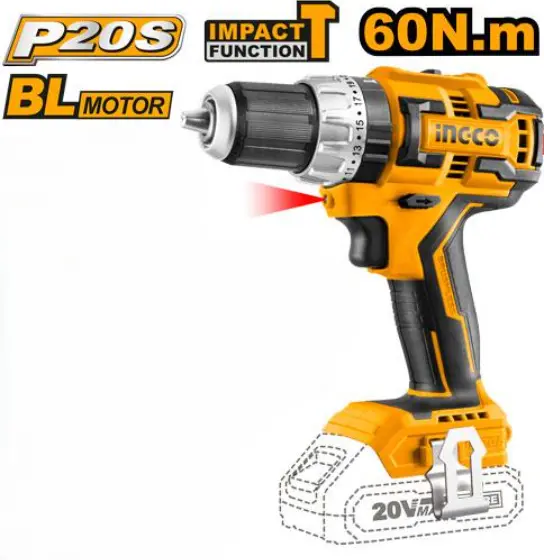 [CIDLI20608-F] 20V Brushless Motor 13mm مقدح بطارية Price 80$