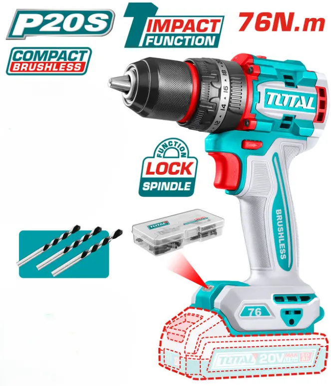 [TIDLI207681-F] 20V 76N.m 2Batt Compact مقدح صناعي فدار Price 60$