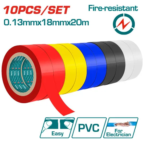[THPET1013] Total 10pcs 20mx0.13mm طقم شرتتون ملون