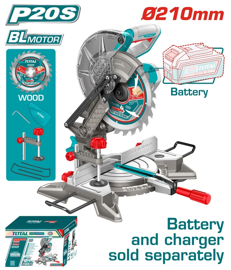 [TMSLI2021] 20V 210mm منشار زاوية على البطارية