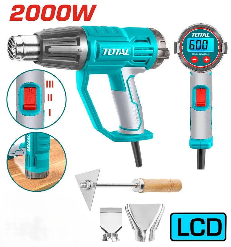 [TB20056-F] 2000W سشوار حراري صناعي ديجيتال مع ركلاج Price 46$