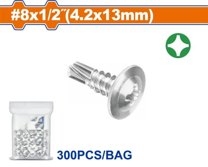 [JDXS3911] 300pcs 4.2x13mm برغي راس ريشة صليب مع رنديل مزيبق