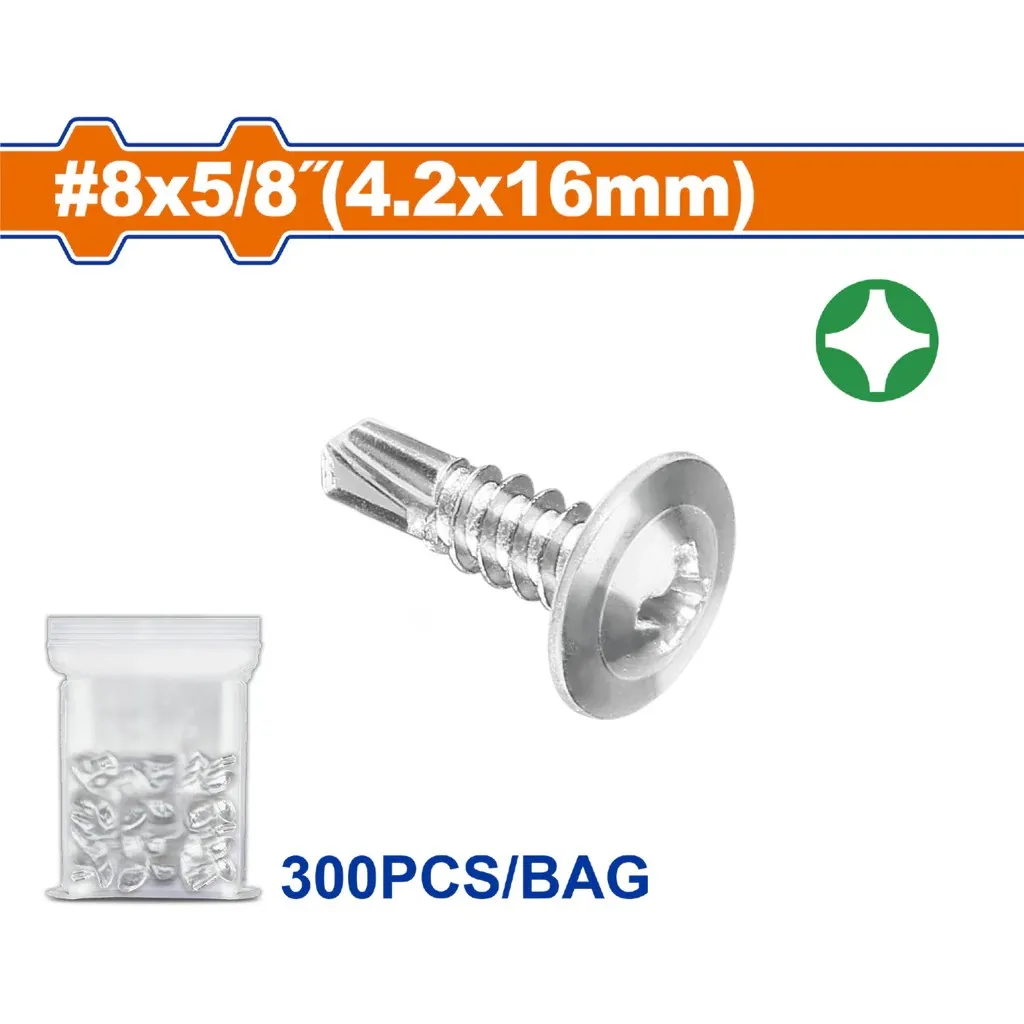 [JDXS3910] 300pcs 4.2x16mm برغي راس ريشة صليب مع رنديل مزيبق