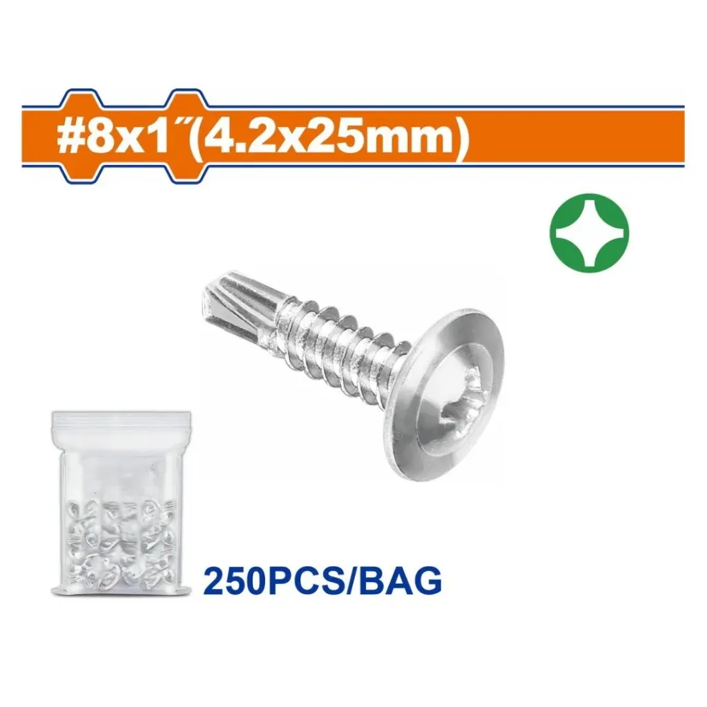 [JDXS3913] 250pcs 4.2x25mm برغي راس ريشة صليب مع رنديل مزيبق