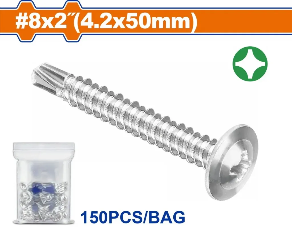 [JDXS3916] 150pcs 4.2x50mm برغي راس ريشة صليب مع رنديل مزيبق