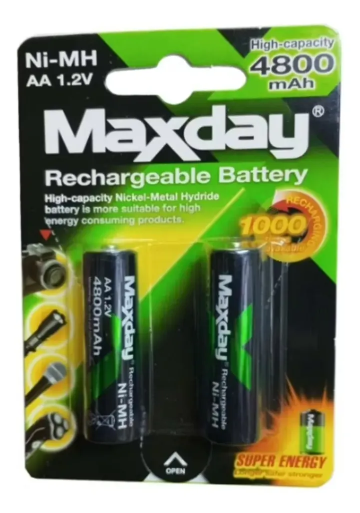 [MD-90504] Maxday AA 2 Batt 4800mAh Rechargeable