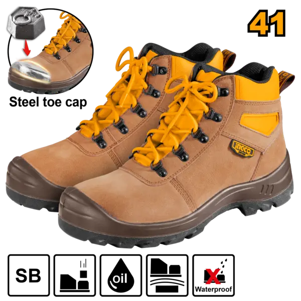[SSH02SB.41] (Safety) حذاء عمال مع حماية للاصابع اصفر 41