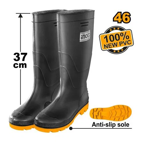 [SSH092LYB.46] Rain Safety boots Black 46