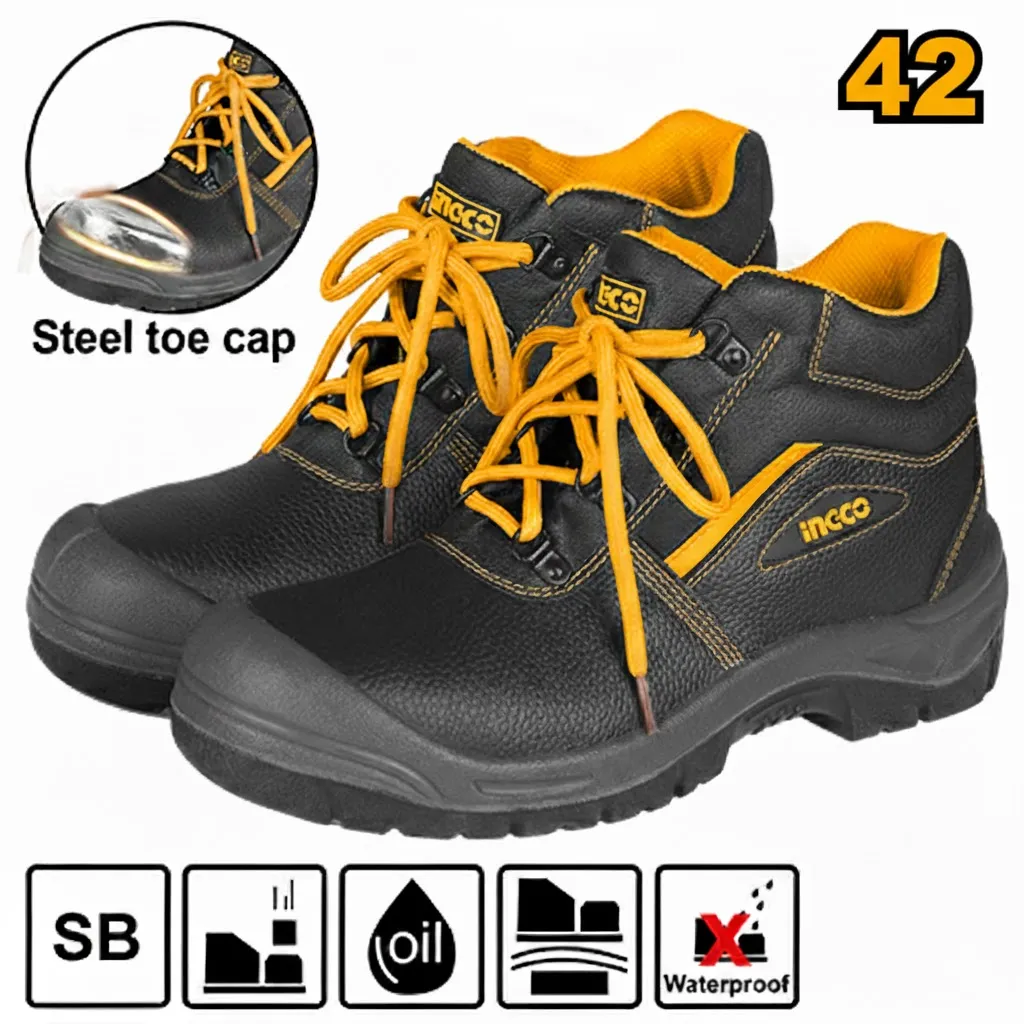 [SSH04SB.42] (Safety) حذاء عمال مع حماية للاصابع اسود 42