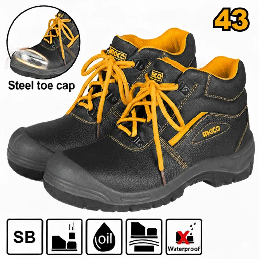 [SSH04SB.43] (Safety) حذاء عمال مع حماية للاصابع اسود 43