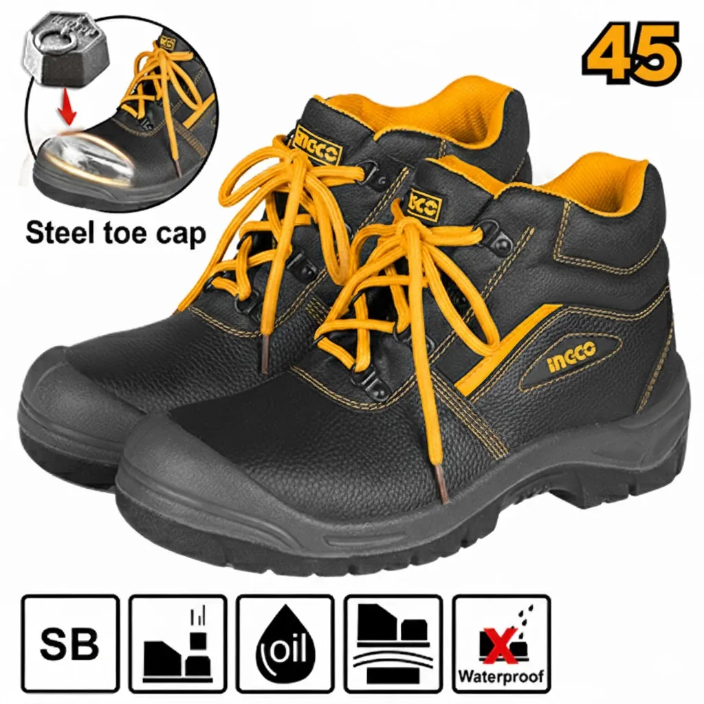 [SSH04SB.45] (Safety) حذاء عمال مع حماية للاصابع اسود 45