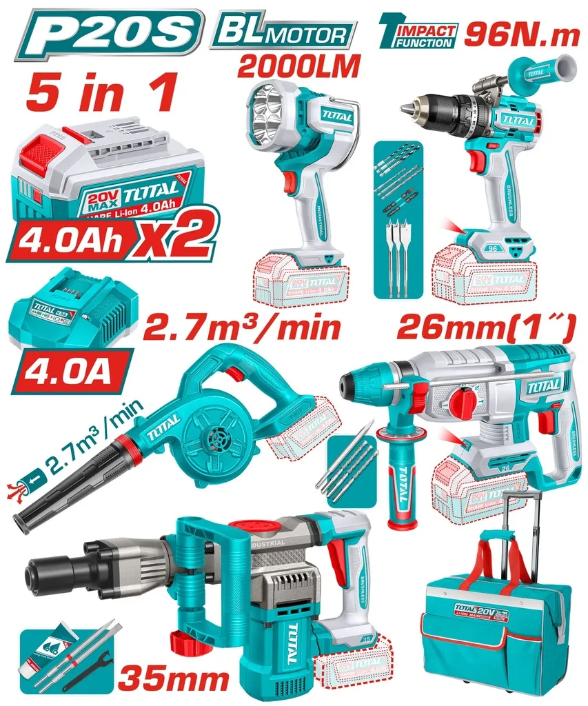 [TOSLI251083] 5 Pcs Cordless industrial combo kit Price 356$