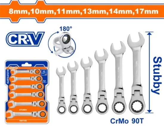 [WSP7406] 6pcs 8 - 17 mm طقم شق مسنن طقطاق بيطوي