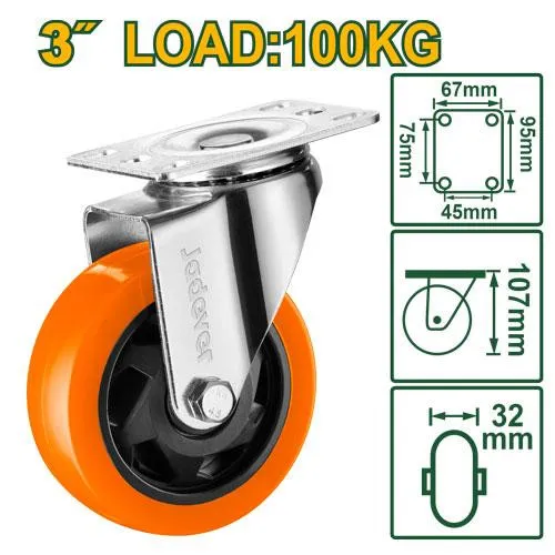 [JDJL2332] 3" 100Kg دولاب متحرك