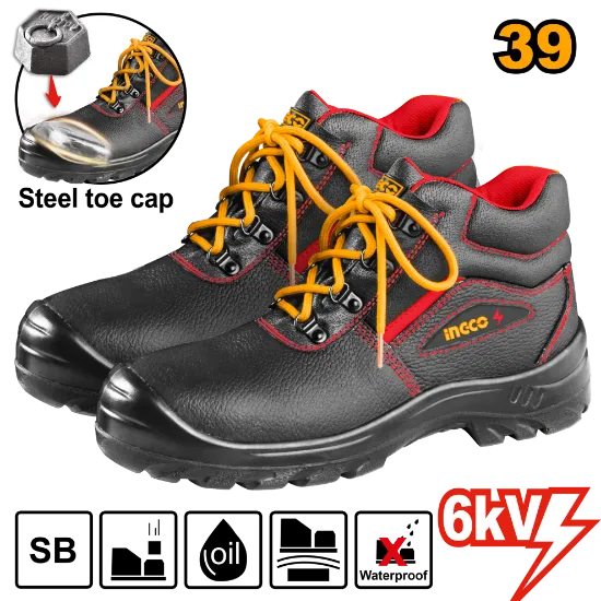 [SSH07IDSB.39] 39 volt.6 Kv حذاء عمال مع حماية للاصابع اسود معزول