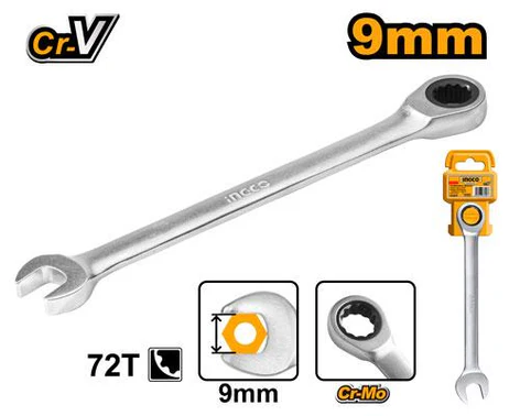 [HCSPAR101] 10mm CR-V مفتاح شق مسنن طقطاق صناعي
