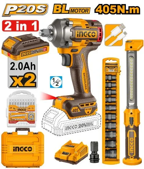 [COSLI23056] 20V 405n.m مجموعة فرد شد عزق + بلادوز و طرابيش بولاد